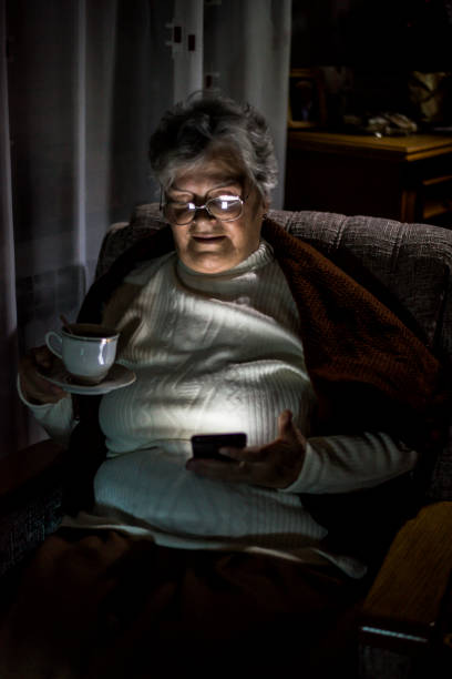 Senior woman looking at mobile phone